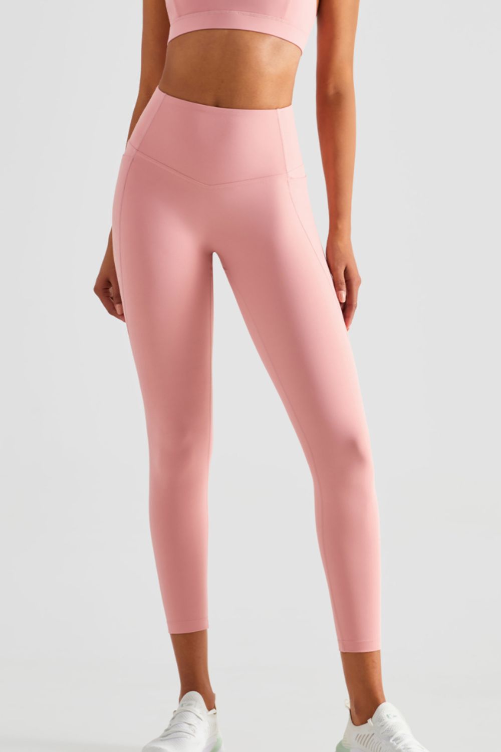 Wide Waistband Sports Leggings with Pockets