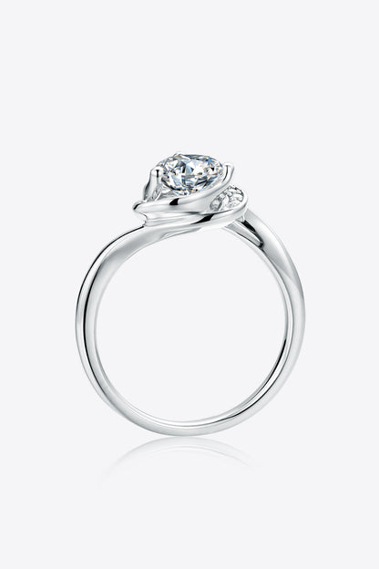 1 Carat Moissanite 925 Sterling Silver Heart Ring