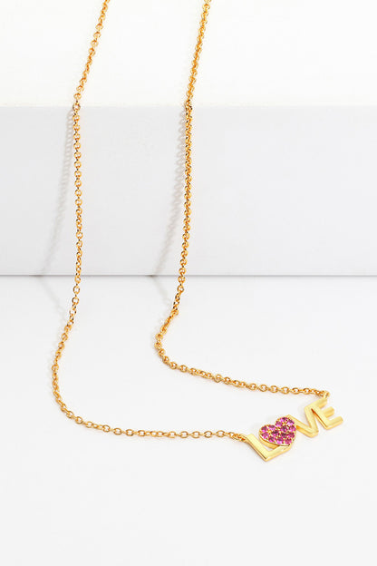 18K Gold Plated LOVE Pendant Necklace