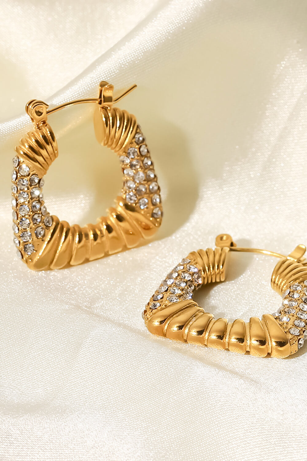 18K Gold Plated Inlaid Cubic Zirconia Earrings