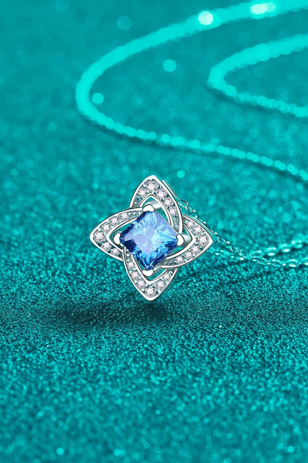 1 Carat Moissanite Floral Pendant Necklace