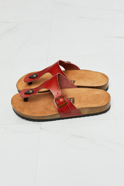 MMShoes Drift Away T-Strap Flip-Flop in Red